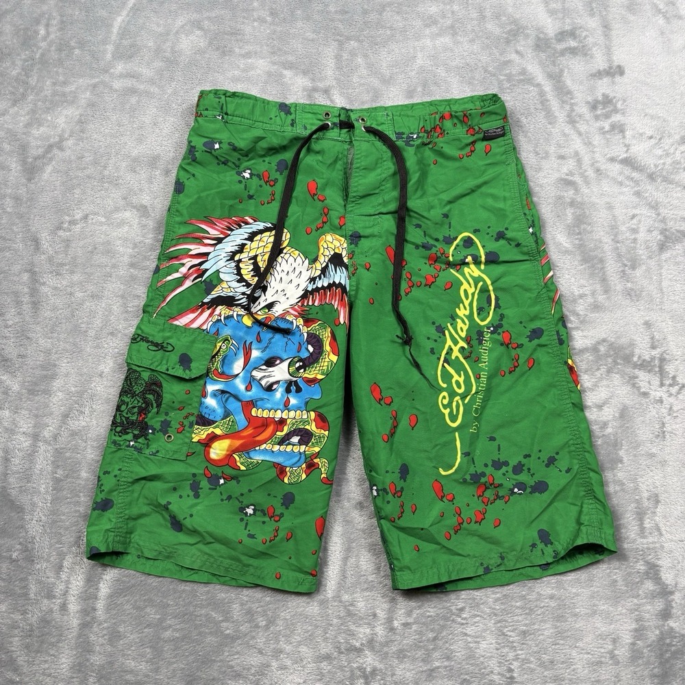 Ed Hardy Kids's Board Shorts Eagle Skull Snake Youth Size Large 2009 Y2K*